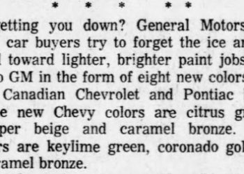 Special 1970 GM Canadian Colors